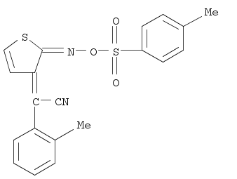 Benzeneacetonitrile, 2-methyl-α-[2-[[[(4-methylphenyl)sulfonyl]oxy]imino]-3(2H)-thienylidene]-
